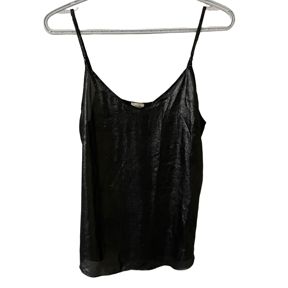 Wilfred Shimmering Black Silk Camisole Size Medium